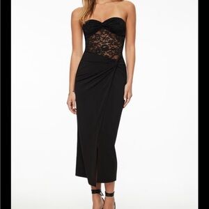 Dynamite Black Strapless Lace Dress